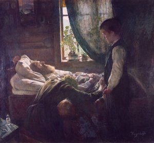 Łoże śmierci pracowników autorstwa Hans Olaf Heyerdahl