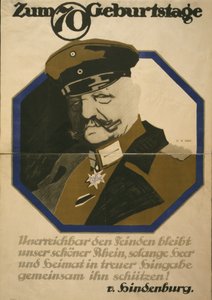 Plakat z okazji 70. urodzin feldmarszałka Paula von Hindenburga, 1917 r.