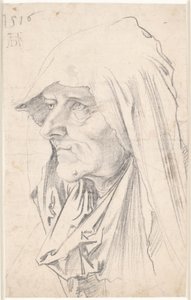 Portret starej kobiety z profilu po lewej stronie autorstwa Hans Schäufelein