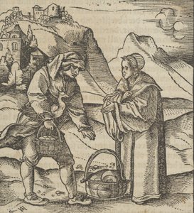 Rolnik i jego Patron, z Hymmelwagen auff dem, wer wol leben..., 1517. autorstwa Hans Schäufelein the Elder