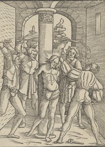 Chrystus biczowany, z Doktryny, życia i męki Jezusa Chrystusa, 1537. autorstwa Hans Schäufelein the Elder
