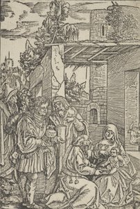 Adoracja Trzech Króli, z Ewangelii i Listu, 1512. autorstwa Hans Schäufelein the Elder