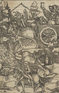 Pijany człowiek na rydwanie w drodze do piekła, z Hymmelwagen o tym, kto żyje ....., 1517.