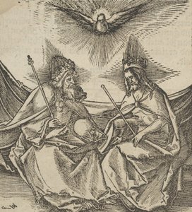 Trójca Przenajświętsza, z Hymmelwagen na kto żyje dobrze..., 1517. autorstwa Hans Schäufelein the Elder