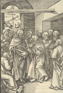 Niedowierzanie Tomasza ze Zwierciadła Męki Pana naszego Jezusa Chrystusa, 1507. autorstwa Hans Schäufelein the Elder