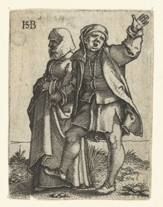 chłopska para Parada weselna chłopów (tytuł serii) autorstwa Hans Sebald Beham
