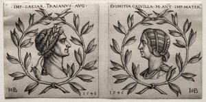 Popiersia cesarza Trajana i Domicji Calvilla, 1546. autorstwa Hans Sebald Beham