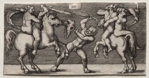Walka Trzech Mężczyzn autorstwa Hans Sebald Beham