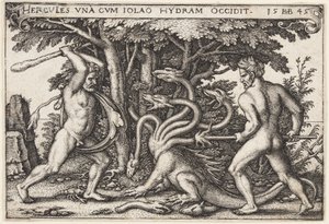 Herkules zabija Hydrę autorstwa Hans Sebald Beham