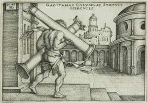Herkules i kolumny Gazy autorstwa Hans Sebald Beham