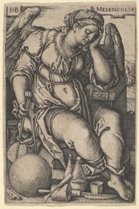 Melancholia, ok. 1500-50 (rycina) autorstwa Hans Sebald Beham