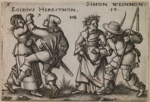 "Wrzesień i październik" z serii "Święto chłopskie, czyli dwanaście miesięcy" autorstwa Hans Sebald Beham