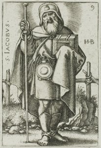 Św. Jakub Major, tablica 9 z Dwunastu Apostołów autorstwa Hans Sebald Beham