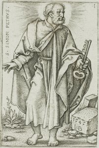 Św. Piotr, tablica 1 z Dwunastu Apostołów autorstwa Hans Sebald Beham