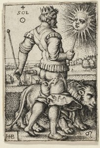 Słońce, płyta czwarta z Siedmiu planet ze zodiakami autorstwa Hans Sebald Beham