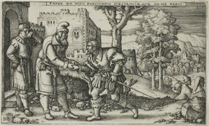 Odejście syna marnotrawnego, plansza pierwsza z Historii syna marnotrawnego autorstwa Hans Sebald Beham
