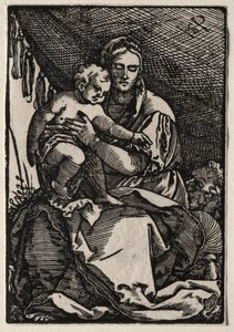 Święta Rodzina pod namiotem. autorstwa Hans Sebald Beham