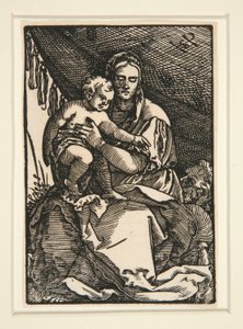 Święta Rodzina pod Baldachimem autorstwa Hans Sebald Beham