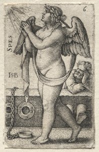 Poznanie Boga i Siedmiu Cnót Kardynalnych: Nadzieja - Spes. autorstwa Hans Sebald Beham