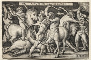 Herkules pokonujący Centaury autorstwa Hans Sebald Beham