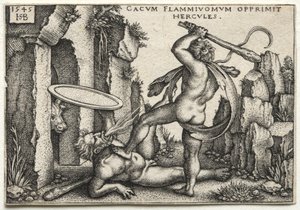 Herkules zabijający olbrzyma Kakusa autorstwa Hans Sebald Beham