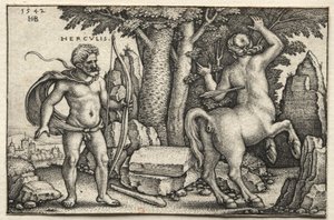 Herkules strzelający do Nessusa autorstwa Hans Sebald Beham