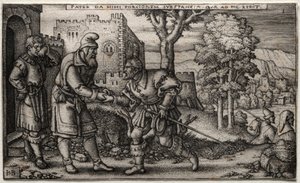 Syn marnotrawny. autorstwa Hans Sebald Beham