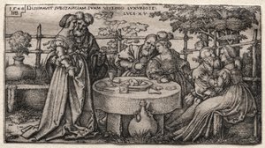 Syn marnotrawny: marnuje swój majątek autorstwa Hans Sebald Beham