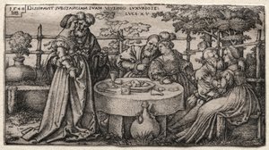 Syn marnotrawny: marnowanie fortuny. autorstwa Hans Sebald Beham