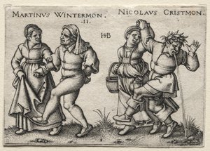 Wesele na wsi: Martinus Wintermon / Nicolaus Cristmon autorstwa Hans Sebald Beham