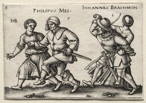 Wesele wiejskie: Philipus Mei Johannes Brachmon, 1546. autorstwa Hans Sebald Beham