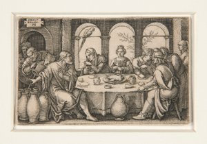 Uczta weselna w Cana autorstwa Hans Sebald Beham