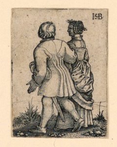 Procesja Ślubna: Para idąca w lewo, odwrócona twarzą autorstwa Hans Sebald Beham