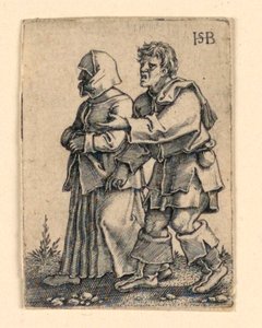 Procesja Ślubna: Para idąca w lewo, kobieta w czepku autorstwa Hans Sebald Beham