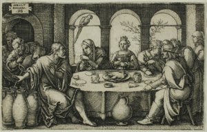 Wesele w Kanie Galilejskiej autorstwa Hans Sebald Beham