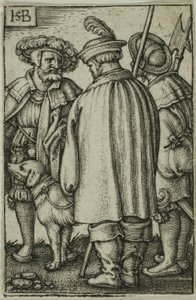 Trzech żołnierzy i pies autorstwa Hans Sebald Beham