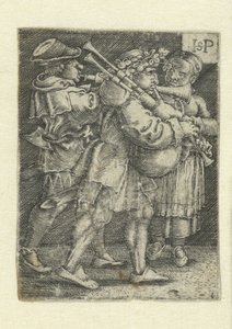 Dwóch muzyków i dziewczyna autorstwa Hans Sebald Beham