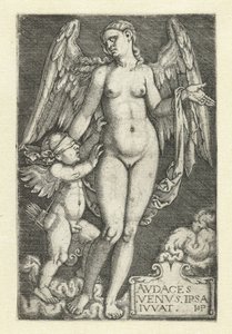 Wenus i Kupidyn Avdaces Venvs ipsa ivvat (tytuł na obiekcie) autorstwa Hans Sebald Beham