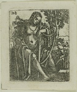 Kobieta z harfą autorstwa Hans Sebald Beham