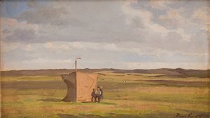 Schronisko Artysty na wrzosowiskach w Jutlandii