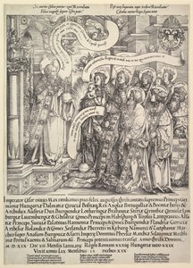 Maksymilian ofiarowany przez swoich świętych patronów Wszechmogącemu, 1519.