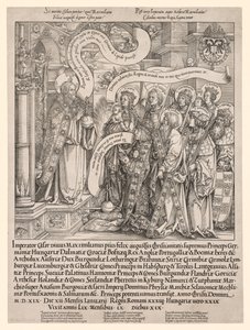 Cesarz Maksymilian przedstawiony Wszechmocnemu przez swoich świętych patronów, 1519.