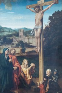 Chrystus ukrzyżowany z Marią, św. Janem, św. Marią Magdaleną i patronami