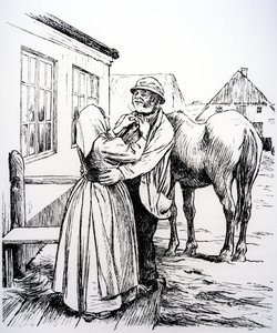 Ilustracja z „To, co robi stary człowiek, jest zawsze słuszne” Hansa Christiana Andersena autorstwa Hans Tegner