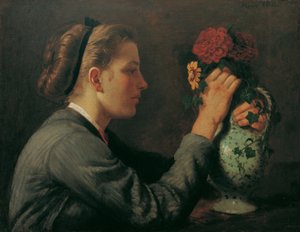 Agathe Thoma, siostra artysty autorstwa Hans Thoma