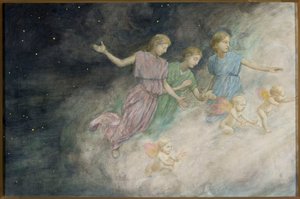 Aniołowie - Zwiastowanie autorstwa Hans Thoma