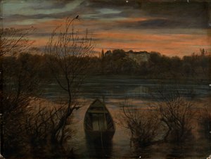 Samotna łódź autorstwa Hans Thoma