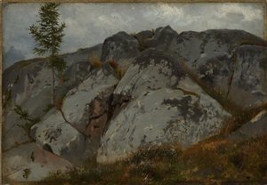 Głazy z małymi jodłami autorstwa Hans Thoma