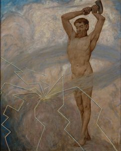 Juli (Thor, bóg piorunów) autorstwa Hans Thoma