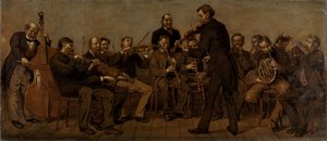 Wiejska kapela muzyczna autorstwa Hans Thoma
